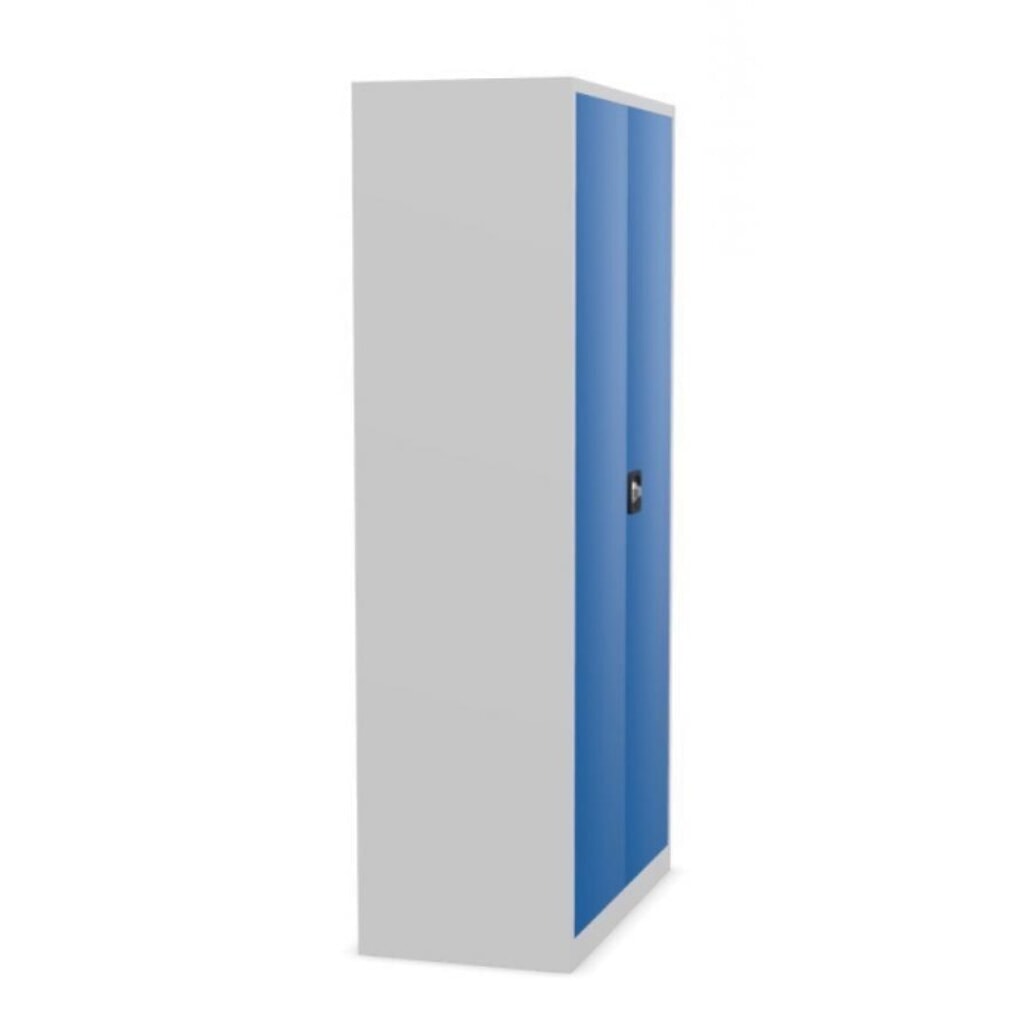 Zdjęcie produktu nr 5: Szafa uniwersalna HEMMDAL HUS-1, zamek bębenkowy z ryglem obrotowym, 4,5 poz., wys. x szer. x gł. 1800 x 800 x 380 mm, półki ocynkowane, kolor jasnoszary/niebieski gencjanowy