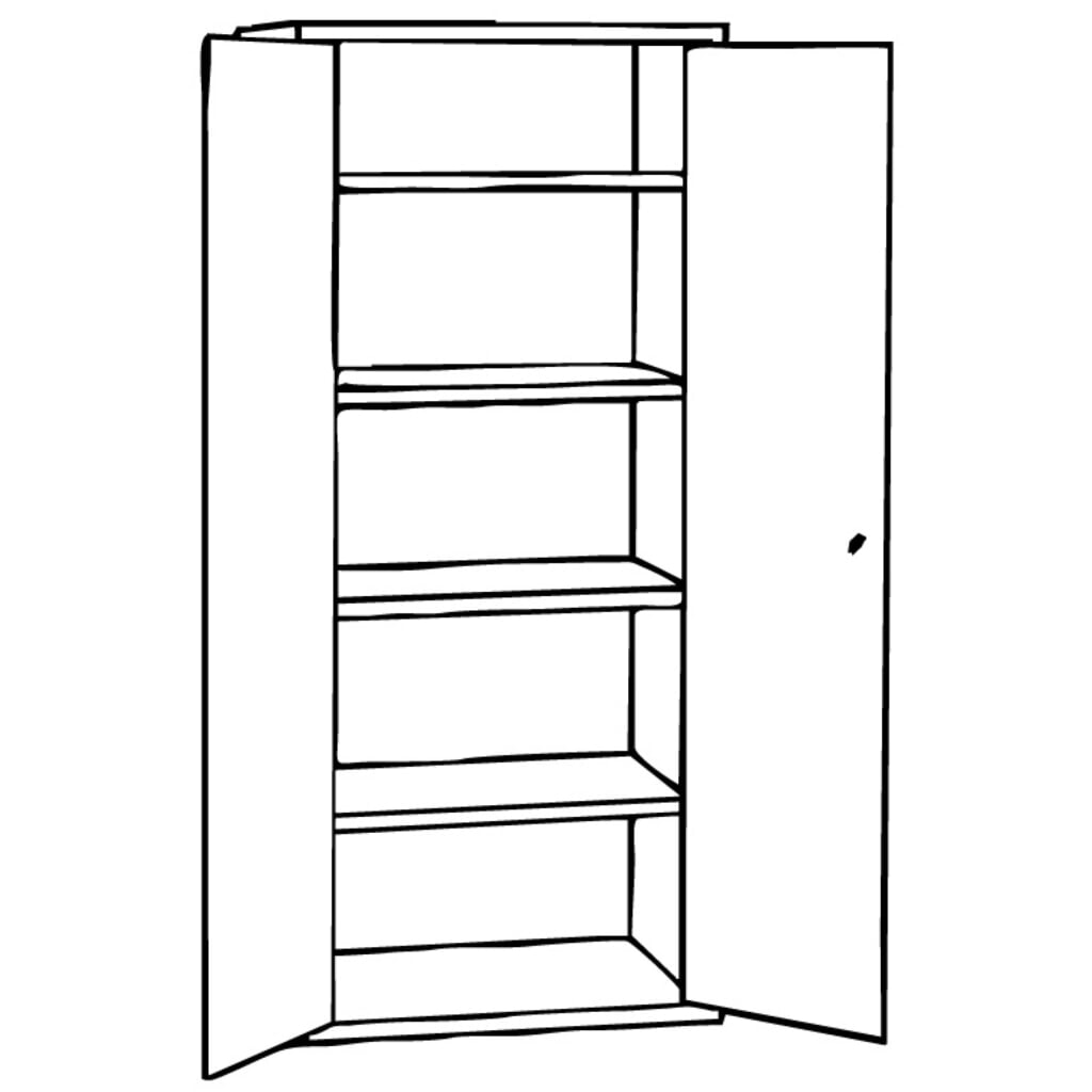 Szafa uniwersalna HEMMDAL HUS-1, zamek bębenkowy z ryglem obrotowym, 4,5 poz., wys. x szer. x gł. 1800 x 800 x 380 mm, półki ocynkowane, kolor jasnoszary Zdjęcie produktu nr 2: Szafa uniwersalna HEMMDAL HUS-1, zamek bębenkowy z ryglem obrotowym, 4,5 poz., wys. x szer. x gł. 1800 x 800 x 380 mm, półki ocynkowane, kolor jasnoszary