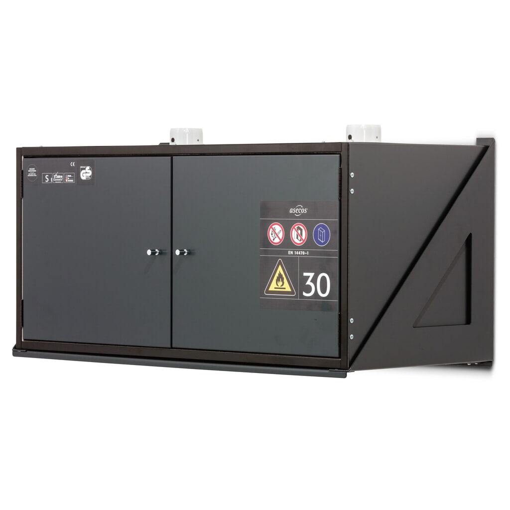 Szafa przeciwpożarowa asecos® Typ 30, montaż ścienny, z wanną podłogową, wys. x szer. x gł. 485 x 995 x 470 mm Zdjęcie produktu: Szafa przeciwpożarowa asecos® Typ 30, montaż ścienny, z wanną podłogową, wys. x szer. x gł. 485 x 995 x 470 mm