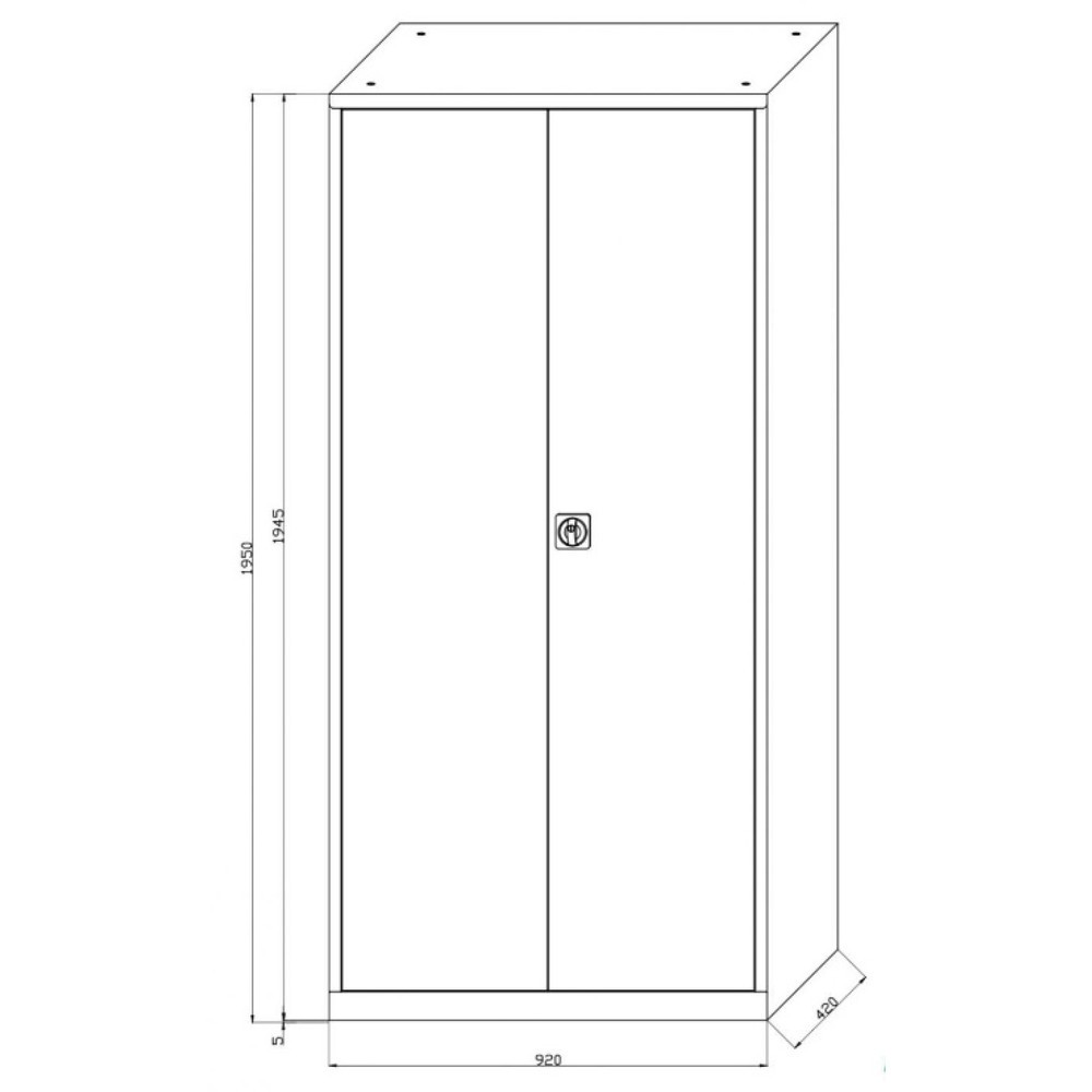 Zdjęcie produktu nr 2: Szafa z drzwiami skrzydłowymi HEMMDAL HF-ST, 5 poziomów, wys. x szer. x gł. 1950 x 920 x 420 mm, półki ocynkowane, kolor jasnoszary/niebieski gencjanowy