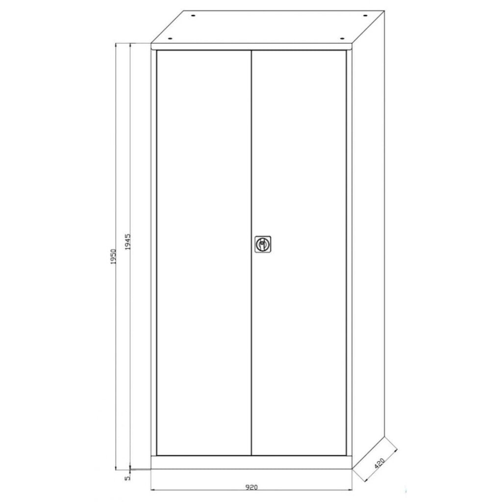 Zdjęcie produktu nr 2: Szafa z drzwiami skrzydłowymi HEMMDAL HF-ST, 5 poziomów, wys. x szer. x gł. 1950 x 920 x 420 mm, półki ocynkowane, kolor jasnoszary/niebieski gencjanowy