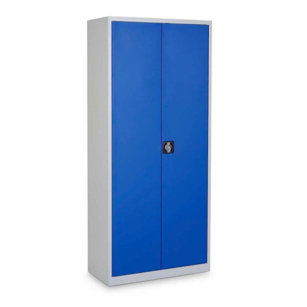 Zdjęcie produktu nr 1: Szafa z drzwiami skrzydłowymi HEMMDAL HF-ST, 5 poziomów, wys. x szer. x gł. 1950 x 920 x 420 mm, półki ocynkowane, kolor jasnoszary/niebieski gencjanowy