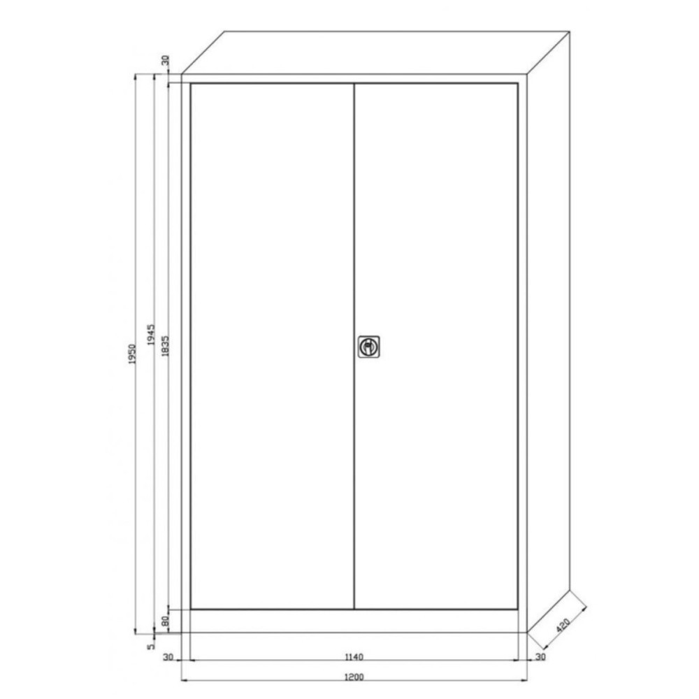 Zdjęcie produktu nr 2: Szafa z drzwiami skrzydłowymi HEMMDAL HF-ST, 5 poziomów, wys. x szer. x gł. 1950 x 1200 x 420 mm, półki powlekane proszkowo, kolor jasnoszary/niebieski gencjanowy