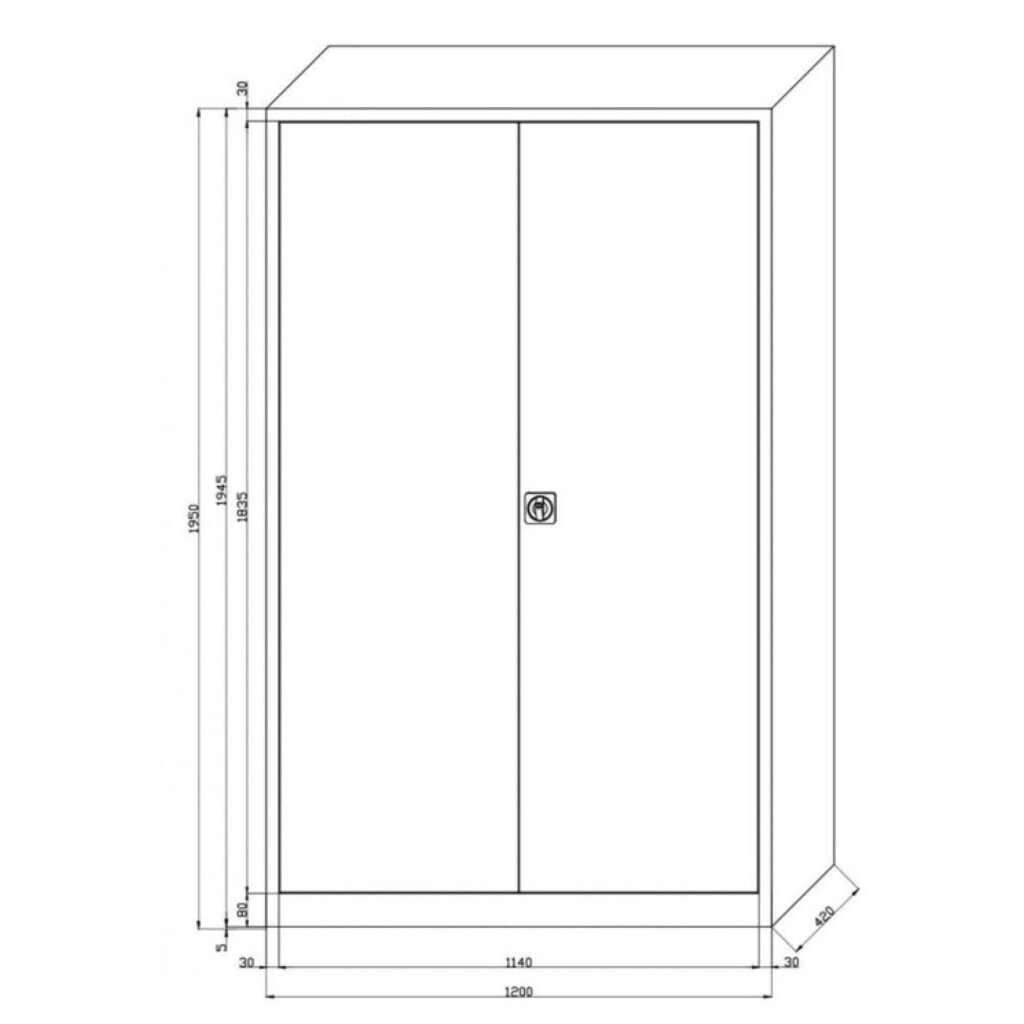 Szafa z drzwiami skrzydłowymi HEMMDAL HF-ST, 5 poziomów, wys. x szer. x gł. 1950 x 1200 x 420 mm, półki powlekane proszkowo, kolor jasnoszary/niebieski gencjanowy Zdjęcie produktu nr 2: Szafa z drzwiami skrzydłowymi HEMMDAL HF-ST, 5 poziomów, wys. x szer. x gł. 1950 x 1200 x 420 mm, półki powlekane proszkowo, kolor jasnoszary/niebieski gencjanowy