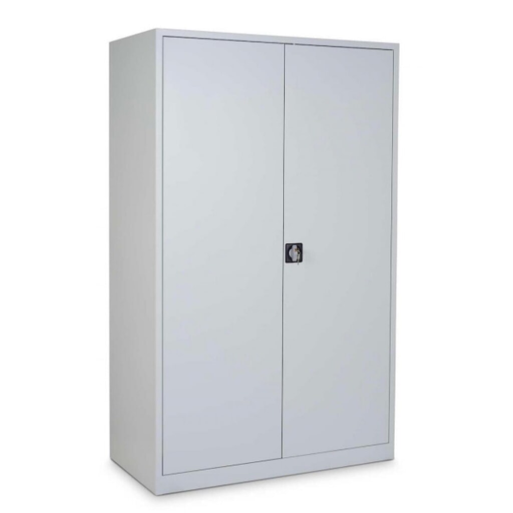 Szafa z drzwiami skrzydłowymi HEMMDAL HF-ST, 5 poziomów, wys. x szer. x gł. 1950 x 1200 x 420 mm, półki powlekane proszkowo, kolor jasnoszary Zdjęcie produktu nr 1: Szafa z drzwiami skrzydłowymi HEMMDAL HF-ST, 5 poziomów, wys. x szer. x gł. 1950 x 1200 x 420 mm, półki powlekane proszkowo, kolor jasnoszary