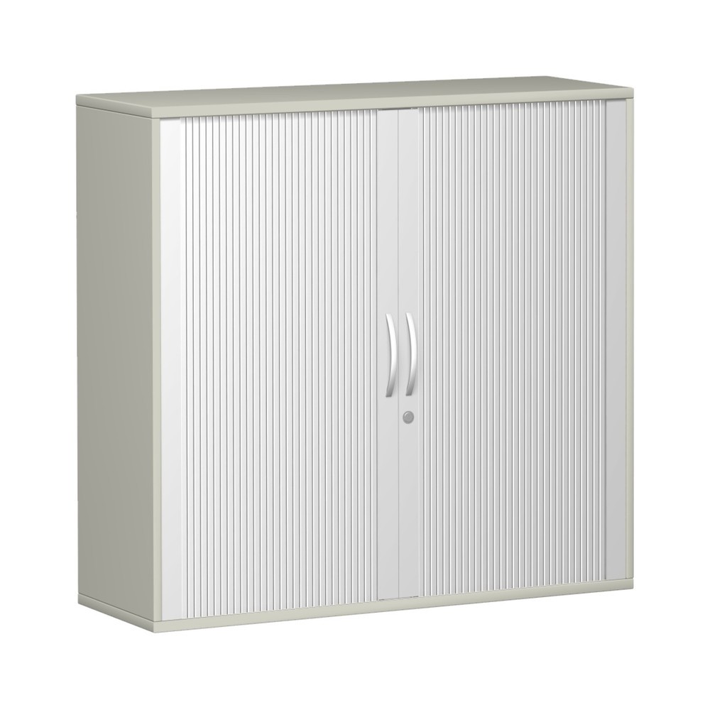 Obraz produktu: Szafa z roletą poprzeczną Profi, 3 poziomy, szerokość 1200 mm, jasnoszary