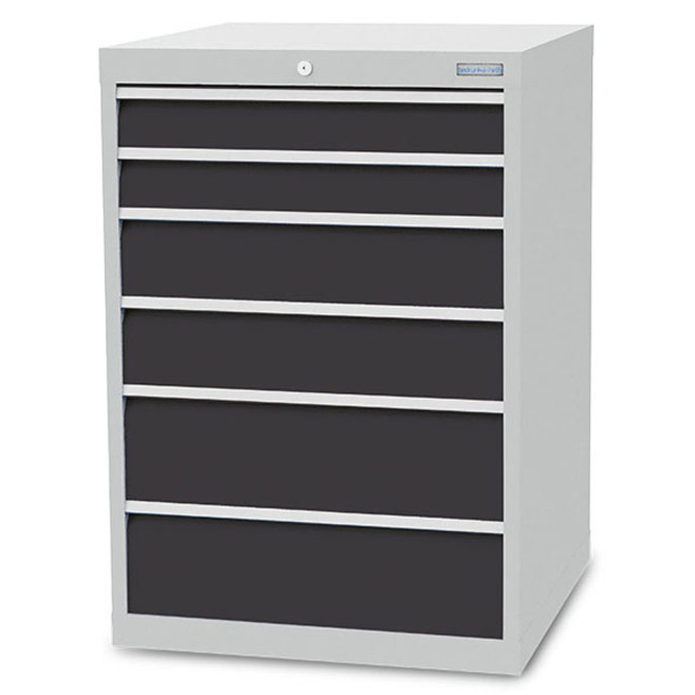 Zdjęcie produktu nr 1: Szafa z szufladami Bedrunka+Hirth R 24-24, wys. x szer. x gł. 1019 x 705 x 736 mm, kolor jasnoszary, kolor antracytowoszary, 6 x szuflada 2 x 100 + 2 x 150 + 2 x 200 mm