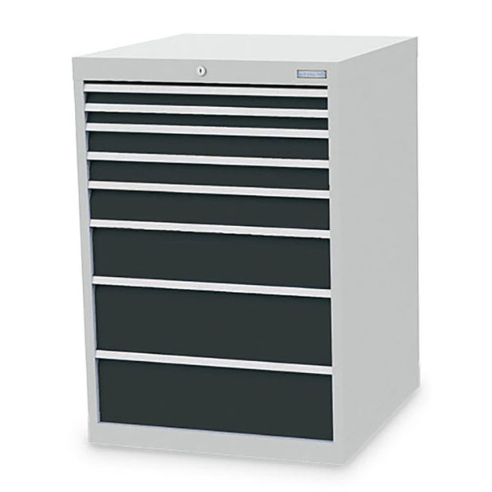 Zdjęcie produktu nr 1: Szafa z szufladami Bedrunka+Hirth R 24-24, wys. x szer. x gł. 1019 x 705 x 736 mm, kolor jasnoszary, kolor antracytowoszary, 8 x szuflada 2 x 50 + 2 x 75 + 1 x 100 + 1 x 150 + 2 x 200 mm