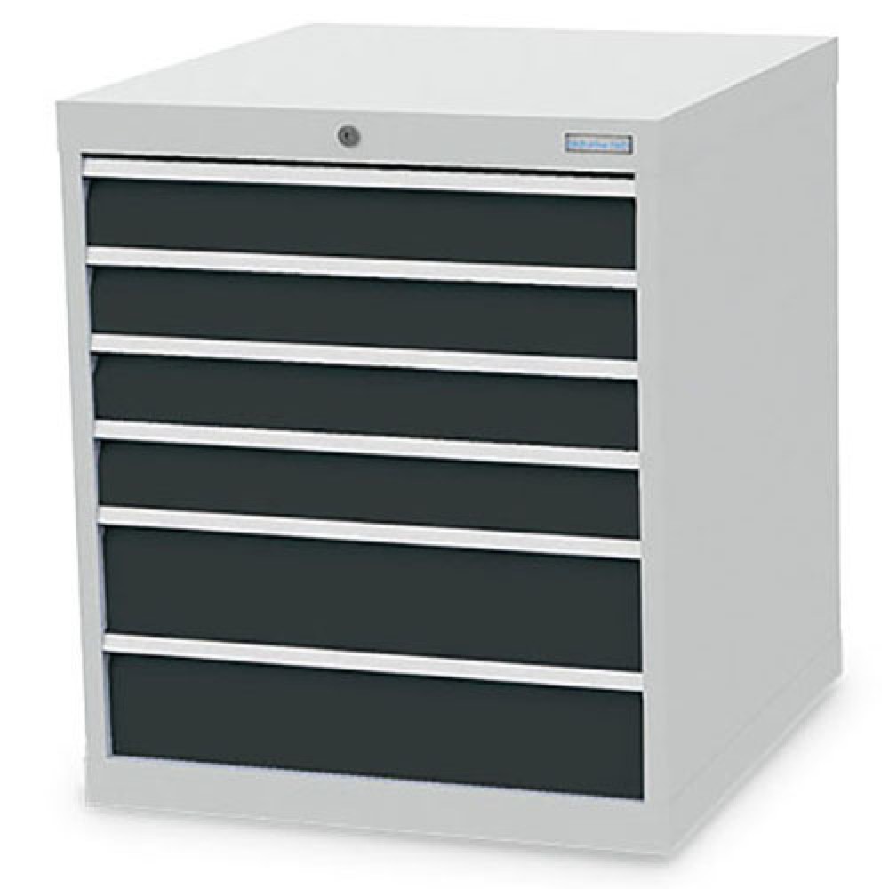 Zdjęcie produktu nr 1: Szafa z szufladami Bedrunka+Hirth R 24-24, wys. x szer. x gł. 819 x 705 x 736 mm, kolor jasnoszary, kolor antracytowoszary, 6 x szuflada 4 x 100 + 2 x 150 mm