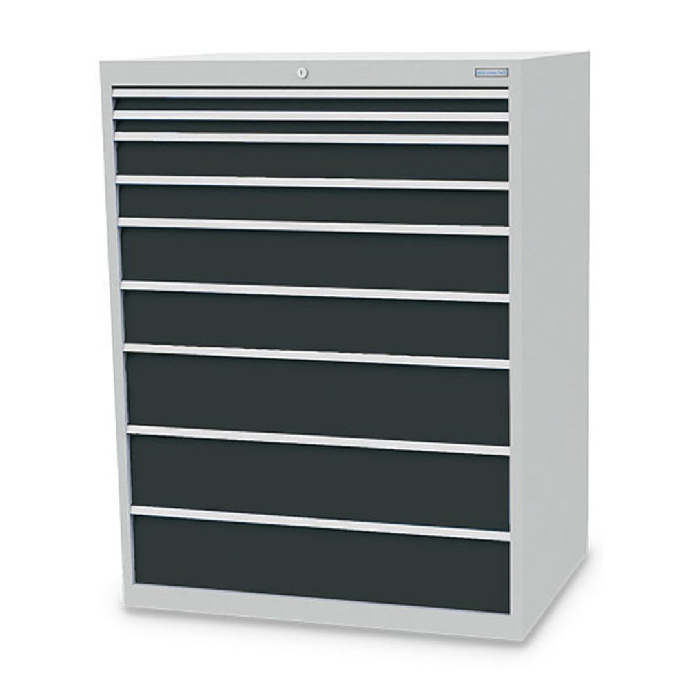 Zdjęcie produktu nr 1: Szafa z szufladami Bedrunka+Hirth R 36-24, wys. x szer. x gł. 1319 x 1005 x 736 mm, kolor jasnoszary, kolor antracytowoszary, 9 x szuflada 2 x 50 + 2 x 100 + 2 x 150 + 3 x 200 mm