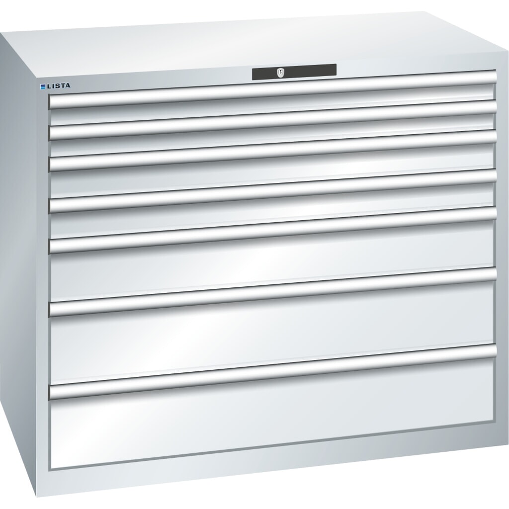 Szafa z szufladami LISTA 64x36E, (szer. x gł. x wys.) 1193 x 725 x 1000 mm, 7 szuflad udźwig 200 kg, jasnoszary, RFID Lock Zdjęcie produktu: Szafa z szufladami LISTA 64x36E, (szer. x gł. x wys.) 1193 x 725 x 1000 mm, 7 szuflad udźwig 200 kg, jasnoszary, RFID Lock