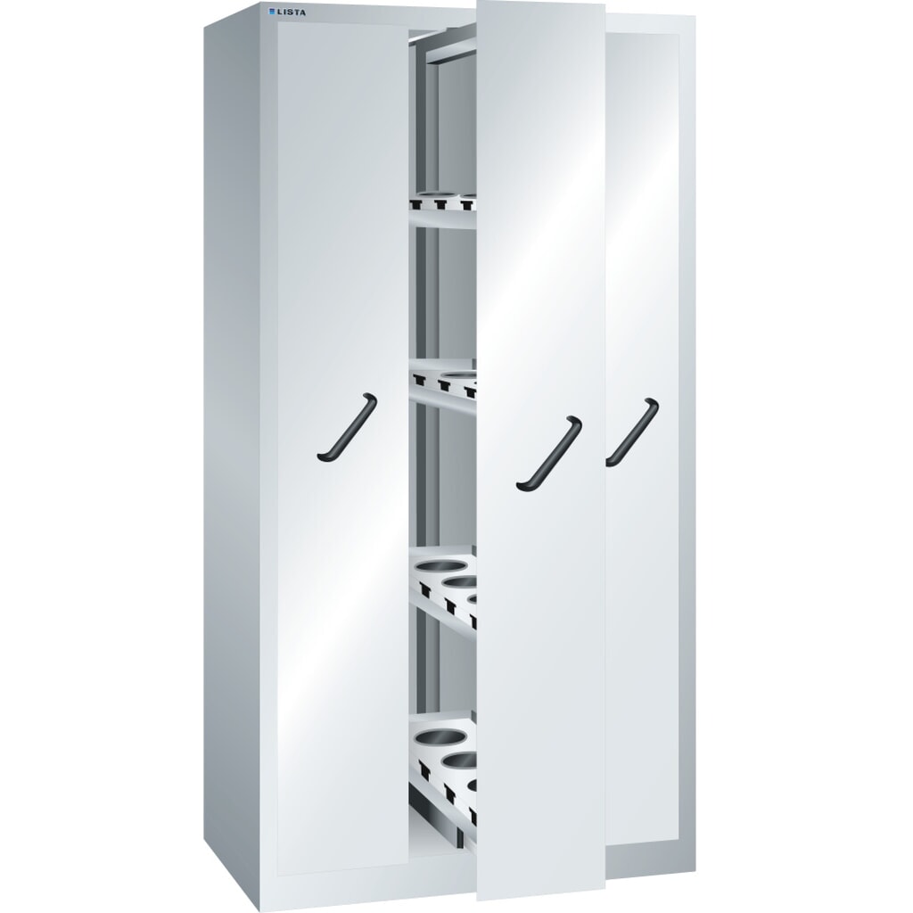 Zdjęcie produktu: Szafa z wysuwem pionowym LISTA, (szer. x gł. x wys.) 1000 x 695 x 1950 mm, z przednimi osłonami, 3 szuflady, KEY Lock