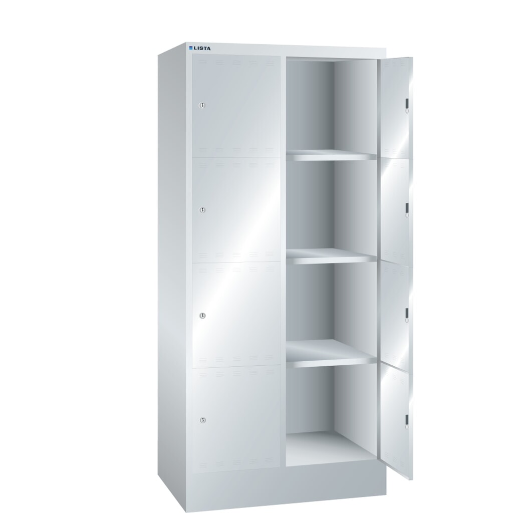 Zdjęcie produktu: Szafa ze schowkami LISTA, (szer. x gł. x wys.) 810 x 500 x 1795 mm, 2 x 4 schowki, zamknięcie