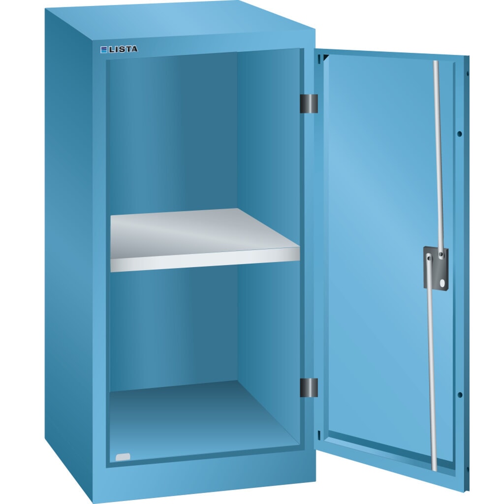 Zdjęcie produktu: Szafka dostawna LISTA, (szer. x gł. x wys.) 500 x 400 x 1000 mm, 1 regulowana półka, jasnoniebieska, KEY Lock