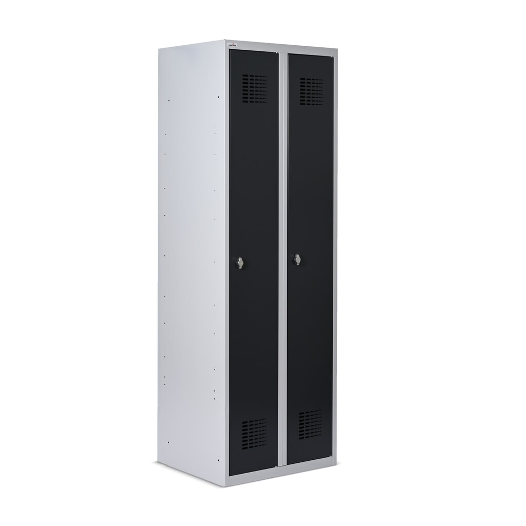 Szafka Steinbock® podłogowa, 2 przegrody, zamek/zamknięcie z ryglem obrotowym, wys. x szer. x gł. 1800 x 600 x 500 mm, jasnoszary/antracytowoszary Zdjęcie produktu nr 2: Szafka Steinbock® podłogowa, 2 przegrody, zamek/zamknięcie z ryglem obrotowym, wys. x szer. x gł. 1800 x 600 x 500 mm, jasnoszary/antracytowoszary