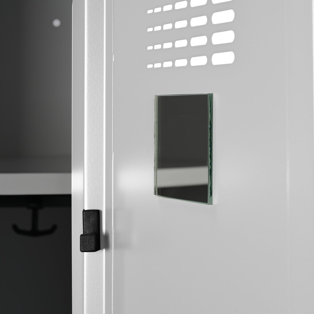 Zdjęcie produktu nr 3: Podwójna szafka Steinbock®, 1 przegroda, zamek z ryglem obrotowym, wys. x szer. x gł. 1800 x 600 x 500 mm, jasnoszary/jasnoszary