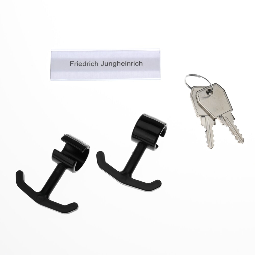 Zdjęcie produktu nr 6: Szafka Steinbock® z cokołem, 3 przegrody, przegroda środkowa, zamek cylindryczny, wys. x szer. x gł. 1800 x 1200 x 500 mm, jasnoszary/antracytowoszary
