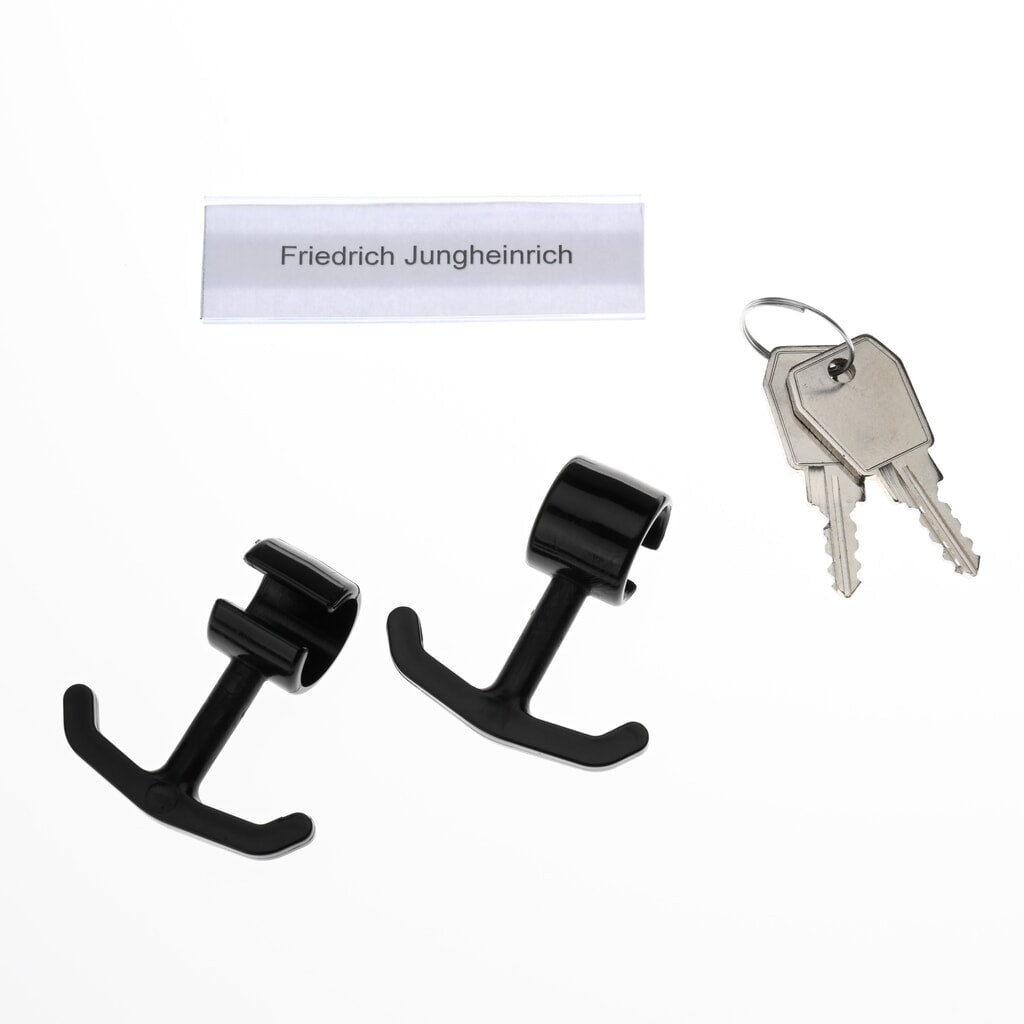 Zdjęcie produktu nr 5: Szafka Steinbock® podłogowa, 2 piętra, 4 komory, zamek cylindryczny, wys. x szer. x gł. 1800 x 800 x 500 mm, jasnoszary/antracytowoszary