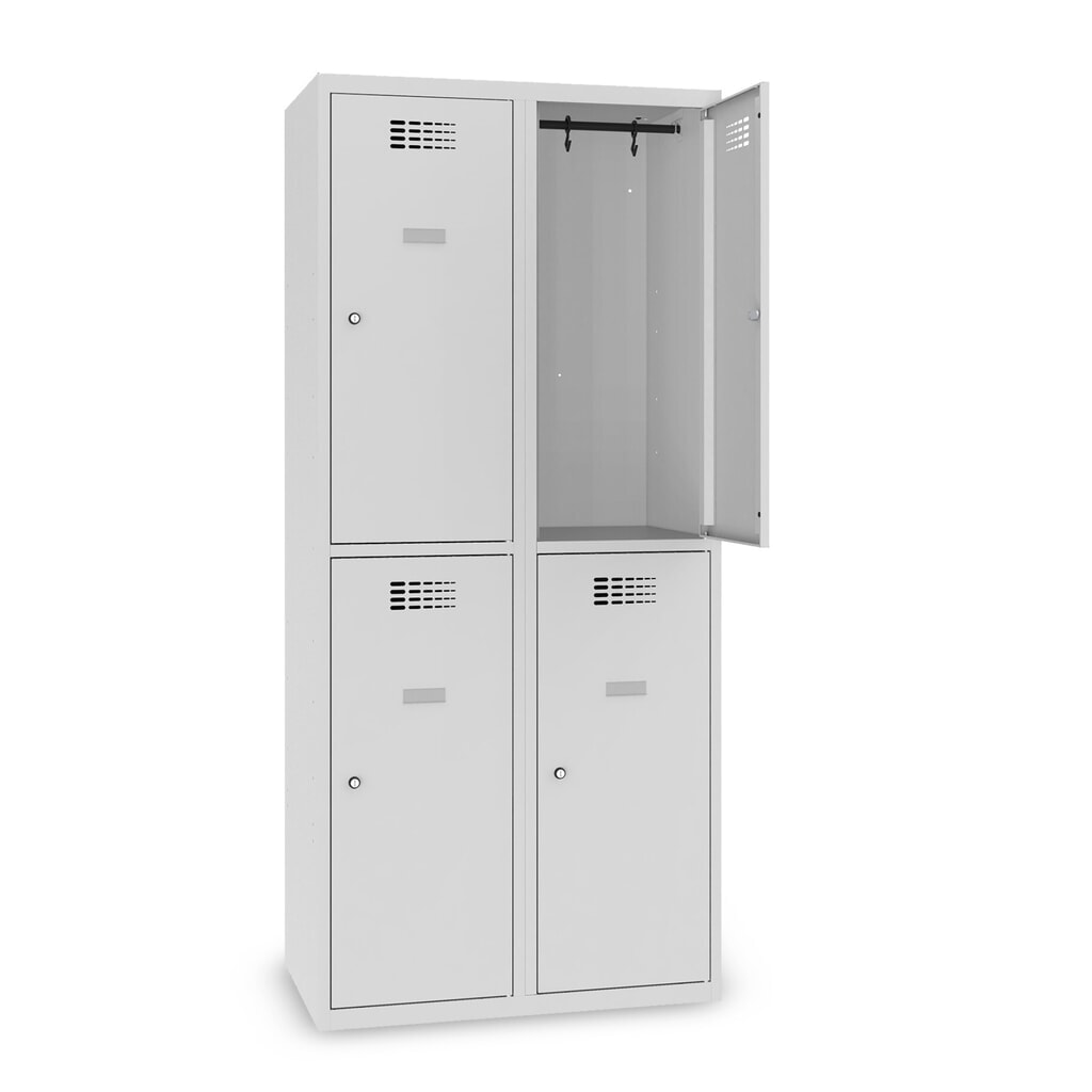 Szafka Steinbock® podłogowa, 2 piętra, 4 komory, zamek cylindryczny, wys. x szer. x gł. 1800 x 800 x 500 mm, jasnoszary/antracytowoszary Zdjęcie produktu nr 6: Szafka Steinbock® podłogowa, 2 piętra, 4 komory, zamek cylindryczny, wys. x szer. x gł. 1800 x 800 x 500 mm, jasnoszary/antracytowoszary