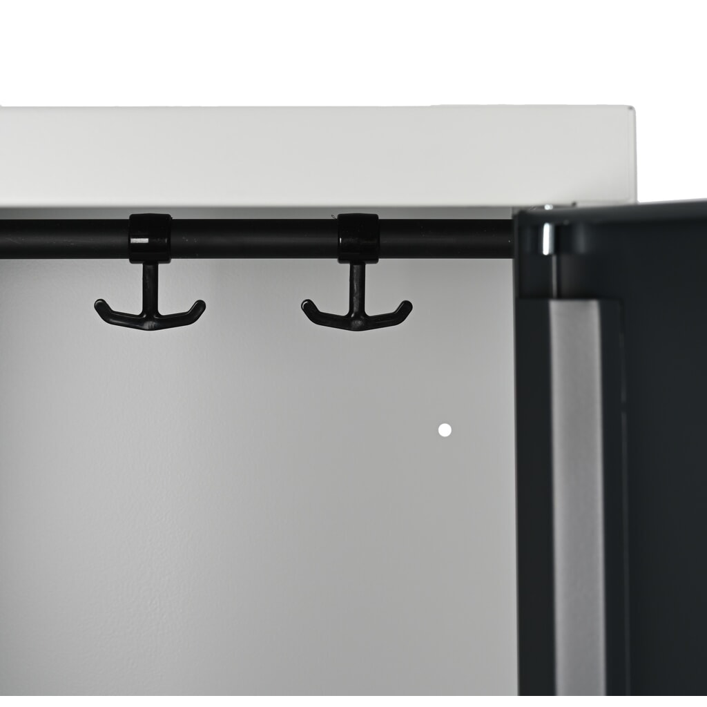 Zdjęcie produktu nr 10: Szafka Steinbock® podłogowa, 2 przegrody, zamek/zamknięcie z ryglem obrotowym, wys. x szer. x gł. 1800 x 600 x 500 mm, jasnoszary/antracytowoszary