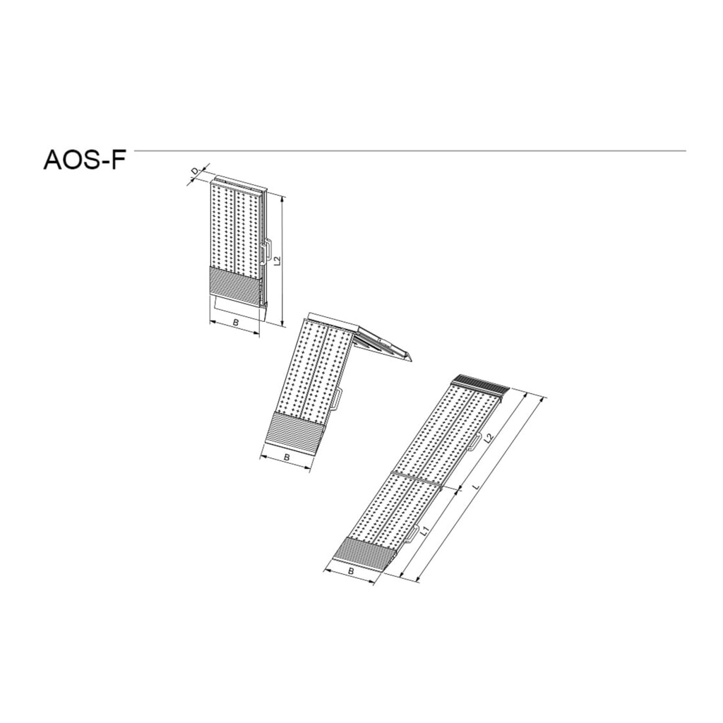 Zdjęcie produktu nr 6: Szyny przeładunkowe, składane, nośność 1 020 kg/para, szer. x dł. 400 x 2 045 mm