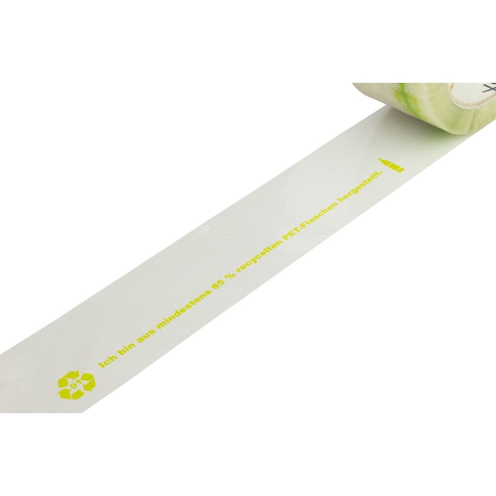 Taśma recyklingowa PET Xenial®, 37 µ, szer. x dł. 50 mm x 100 mb, przezroczysta, 36 szt./opakowanie Zdjęcie produktu nr 2: Taśma recyklingowa PET Xenial®, 37 µ, szer. x dł. 50 mm x 100 mb, przezroczysta, 36 szt./opakowanie