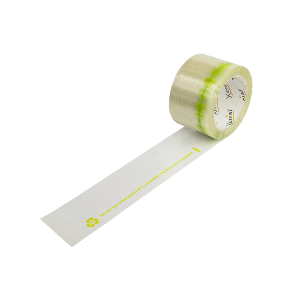 Zdjęcie produktu nr 1: Taśma recyklingowa PET Xenial®, 37 µ, szer. x dł. 50 mm x 1 250 mb, przezroczysta, 6 szt./opakowanie