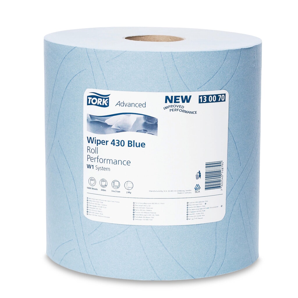 TORK® bardzo mocne chusteczki, wys. x szer. 340 x 370 mm, 1 rolka, niebieski Zdjęcie produktu: TORK® bardzo mocne chusteczki, wys. x szer. 340 x 370 mm, 1 rolka, niebieski