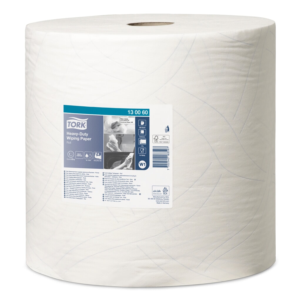 TORK® bardzo mocne chusteczki, wys. x szer. 340 x 370 mm, 1 rolka, biały Zdjęcie produktu: TORK® bardzo mocne chusteczki, wys. x szer. 340 x 370 mm, 1 rolka, biały