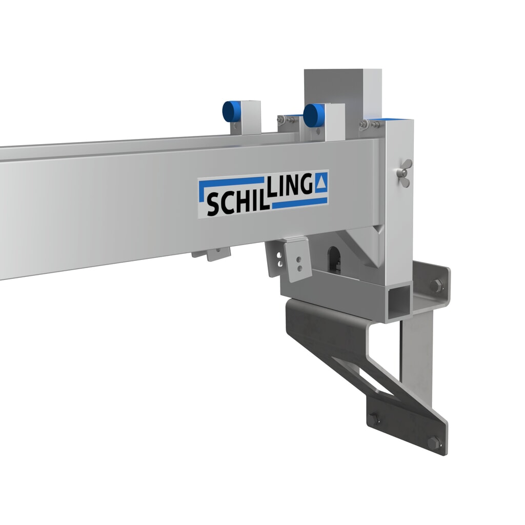 Uchwyt ścienny do aluminiowego żurawia portalowego SCHILLING (suwnicy bramowej) z podwójnym dźwigarem Zdjęcie produktu: Uchwyt ścienny do aluminiowego żurawia portalowego SCHILLING (suwnicy bramowej) z podwójnym dźwigarem
