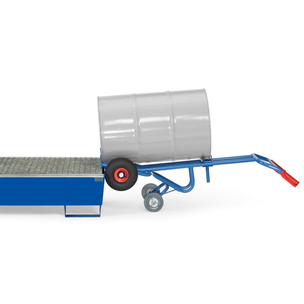 Wózek do beczek fetra®, udźwig 300 kg, z 2 rolkami podporowymi, ogumienie pneumatyczne Zdjęcie produktu nr 4: Wózek do beczek fetra®, udźwig 300 kg, z 2 rolkami podporowymi, ogumienie pneumatyczne