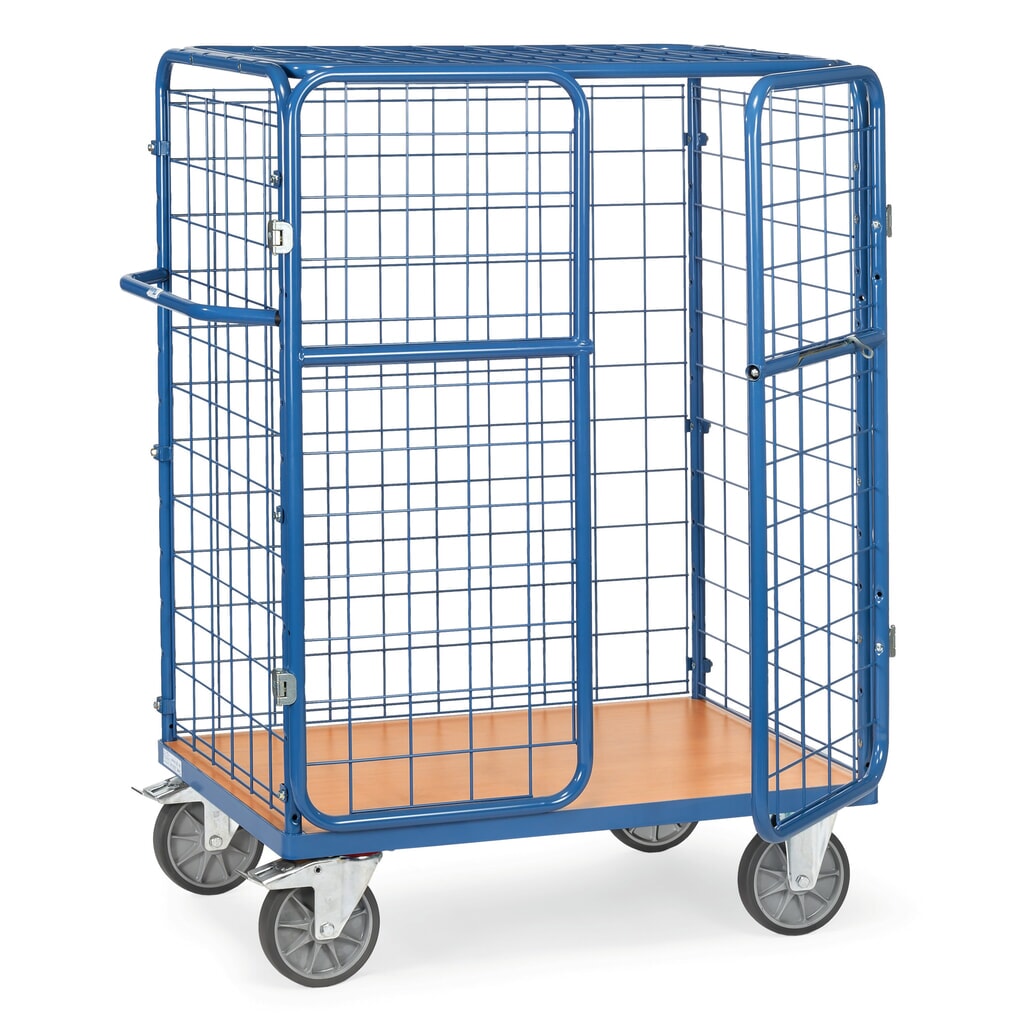 Wózek do paczek fetra®, udźwig 600 kg, powierzchnia ładunkowa szer. x gł. 1000 x 700 mm, wysokość 1552 mm, z daszkiem Zdjęcie produktu nr 1: Wózek do paczek fetra®, udźwig 600 kg, powierzchnia ładunkowa szer. x gł. 1000 x 700 mm, wysokość 1552 mm, z daszkiem