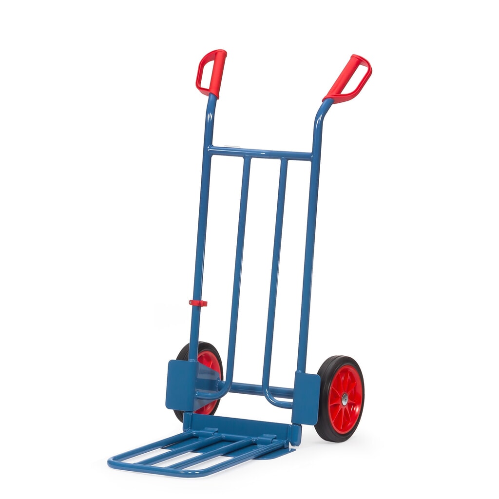 Wózek do paczek fetra®, z szuflą składaną, udźwig 250 kg, szufla szer. × gł. 400 × 150 mm, ogumienie z pełnej gumy Zdjęcie produktu: Wózek do paczek fetra®, z szuflą składaną, udźwig 250 kg, szufla szer. × gł. 400 × 150 mm, ogumienie z pełnej gumy