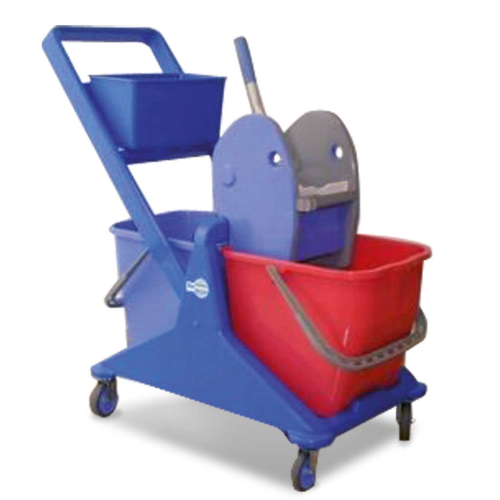 Zdjęcie produktu: Wózek do sprzątania Harema® Profi z 2 wiadrami 25 l i półką