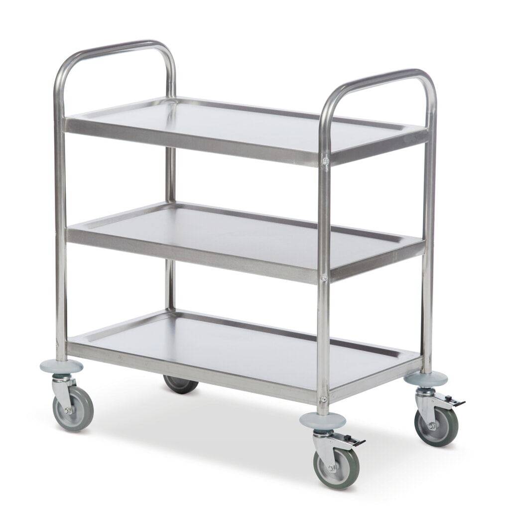 Zdjęcie produktu: Wózek kelnerski ze stali szlachetnej BASIC, 3 półki o wymiarach 685 x 380 mm