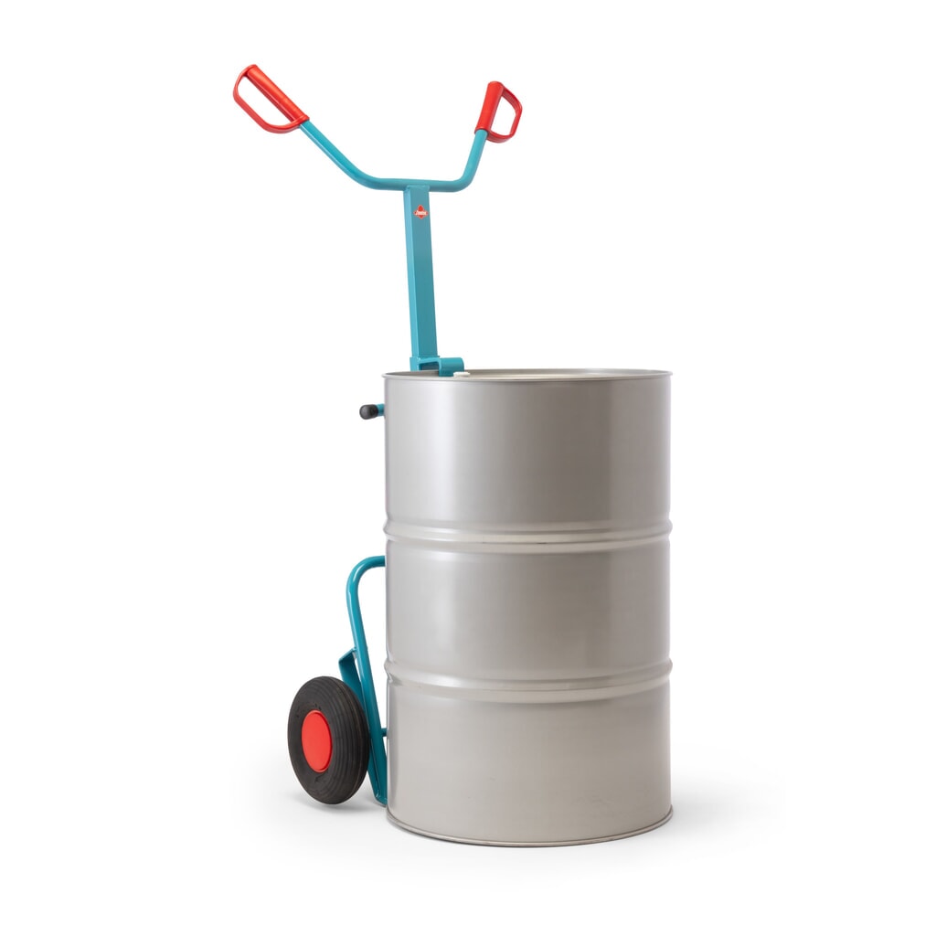 Wózek na beczki Ameise®, na 1x beczkę o pojemności 200 l, udźwig 250 kg, mocowanie krawędzi beczki, opony pneumatyczne Zdjęcie produktu nr 2: Wózek na beczki Ameise®, na 1x beczkę o pojemności 200 l, udźwig 250 kg, mocowanie krawędzi beczki, opony pneumatyczne