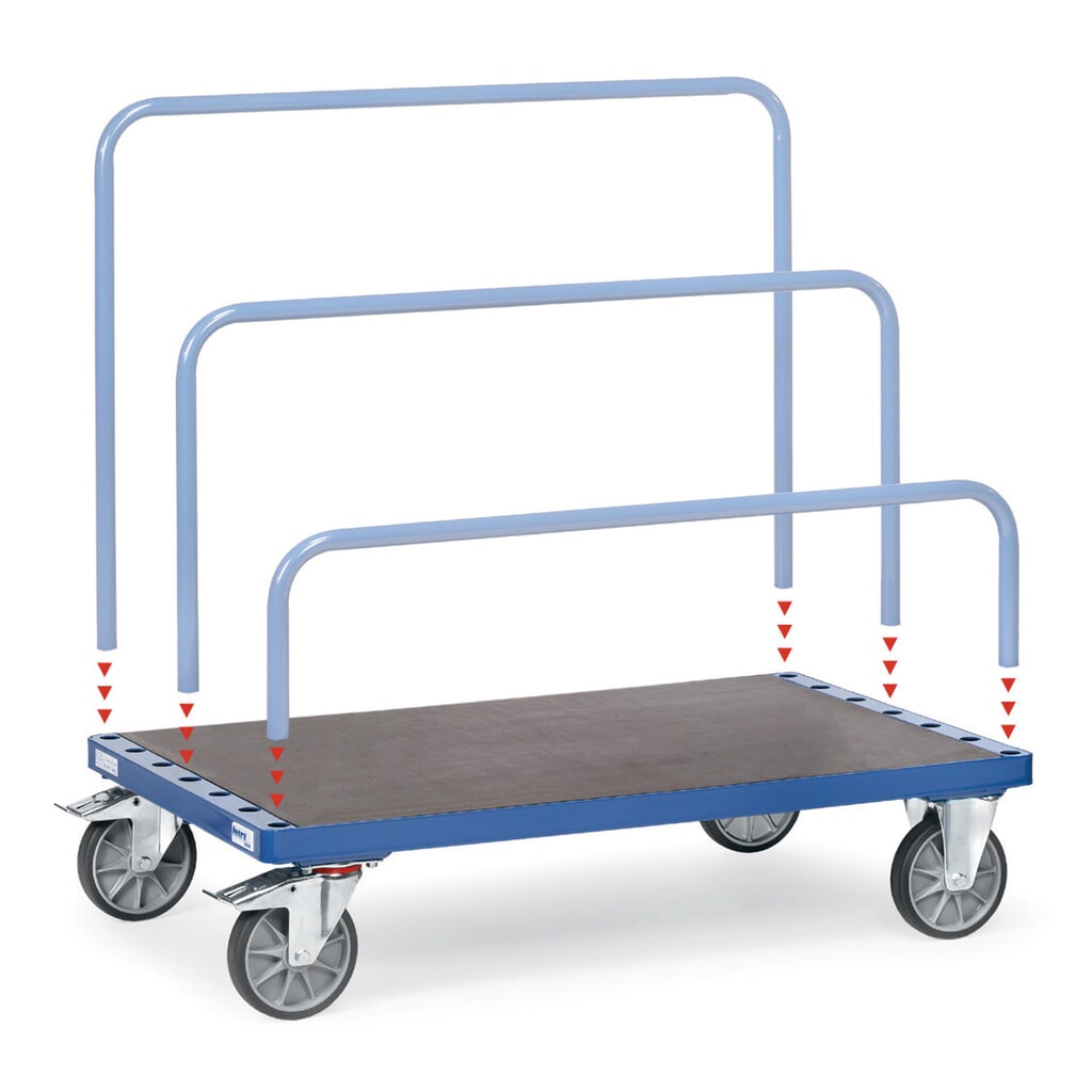 Wózek do płyt fetra®, bez kabłąka, powierzchnia ładunkowa szer. x gł. 1200 x 800 mm, udźwig 750 kg Zdjęcie produktu: Wózek do płyt fetra®, bez kabłąka, powierzchnia ładunkowa szer. x gł. 1200 x 800 mm, udźwig 750 kg
