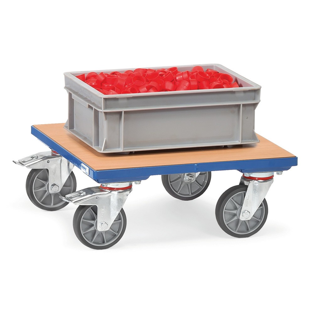 Zdjęcie produktu nr 2: Wózek na skrzynie fetra® z platformą drewnianą, udźwig 400 kg, powierzchnia ładunkowa szer. x gł. 500 x 500 mm