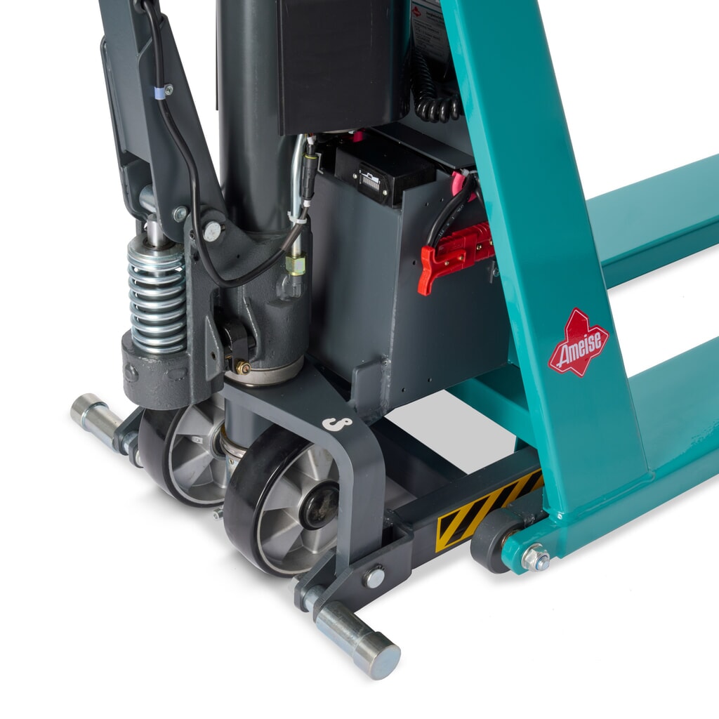 Wózek paletowy z podnośnikiem nożycowym Ameise® PTM 1.0 elektrohydrauliczny, udźwig 1000 kg, długość wideł 1150 mm, poliuretan/nylon Zdjęcie produktu nr 8: Wózek paletowy z podnośnikiem nożycowym Ameise® PTM 1.0 elektrohydrauliczny, udźwig 1000 kg, długość wideł 1150 mm, poliuretan/nylon