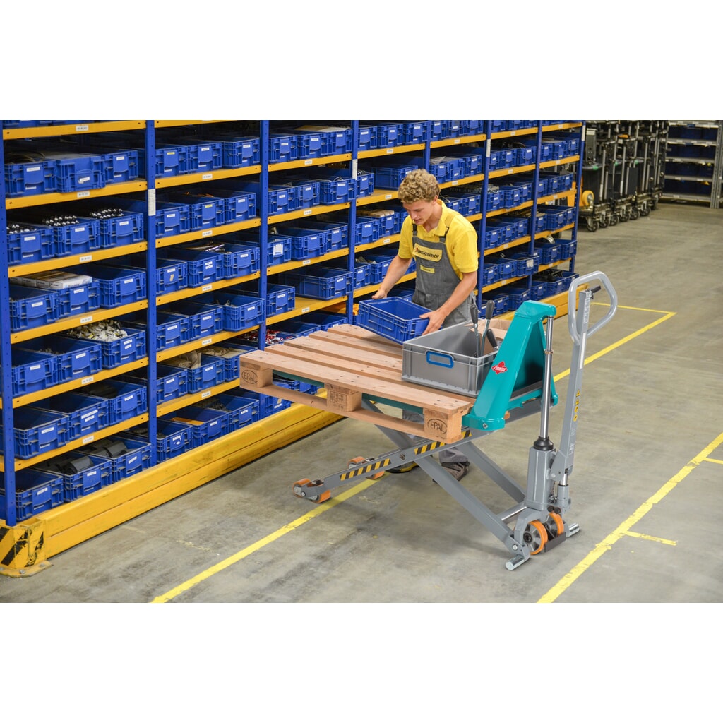 Zdjęcie produktu nr 7: Wózek paletowy z podnośnikiem nożycowym Ameise® PTM 1.5 Scissor z funkcją szybkiego unoszenia, udźwig 1500 kg, długość wideł 700 mm