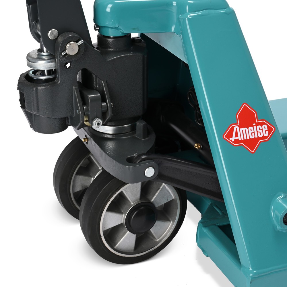 Zdjęcie produktu nr 12: Wózek paletowy z wagą Ameise® PTM 2.0 Scale, wyposażony w zamontowany na głowicy dyszla wyświetlacz, udźwig 2000 kg, rolki tandemowe