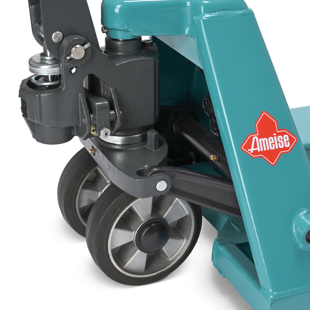Zdjęcie produktu nr 8: Wózek paletowy z wagą Ameise® PTM 2.0 Scale, wyposażony w zamontowany na głowicy dyszla wyświetlacz, udźwig 2000 kg, pojedyncze rolki