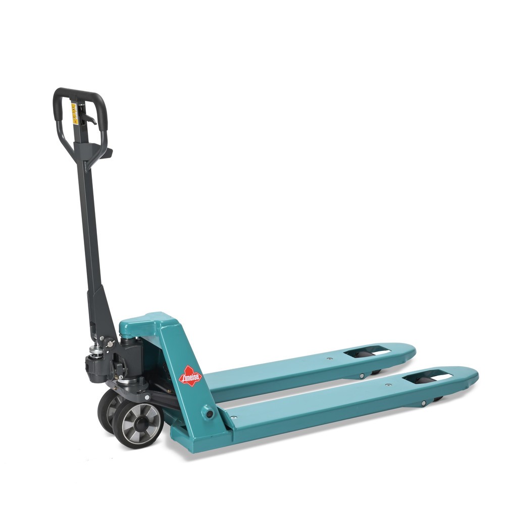 Zdjęcie produktu nr 1: Wózek paletowy z wagą Ameise® PTM 2.0 Scale, wyposażony w zamontowany na głowicy dyszla wyświetlacz, udźwig 2000 kg, pojedyncze rolki