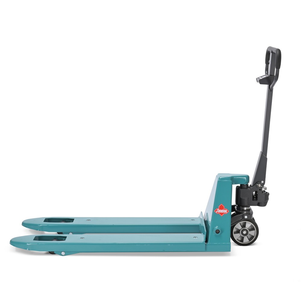 Zdjęcie produktu nr 11: Wózek paletowy z wagą Ameise® PTM 2.0 Scale, wyposażony w zamontowany na głowicy dyszla wyświetlacz, udźwig 2000 kg, pojedyncze rolki