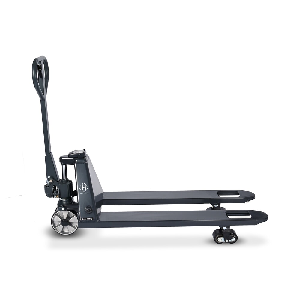 Zdjęcie produktu nr 7: Wózek paletowy z wagą HEMMDAL PTM 2.0 Scale, podziałka w krokach co 5 kg, udźwig 2000 kg, rolki tandemowe
