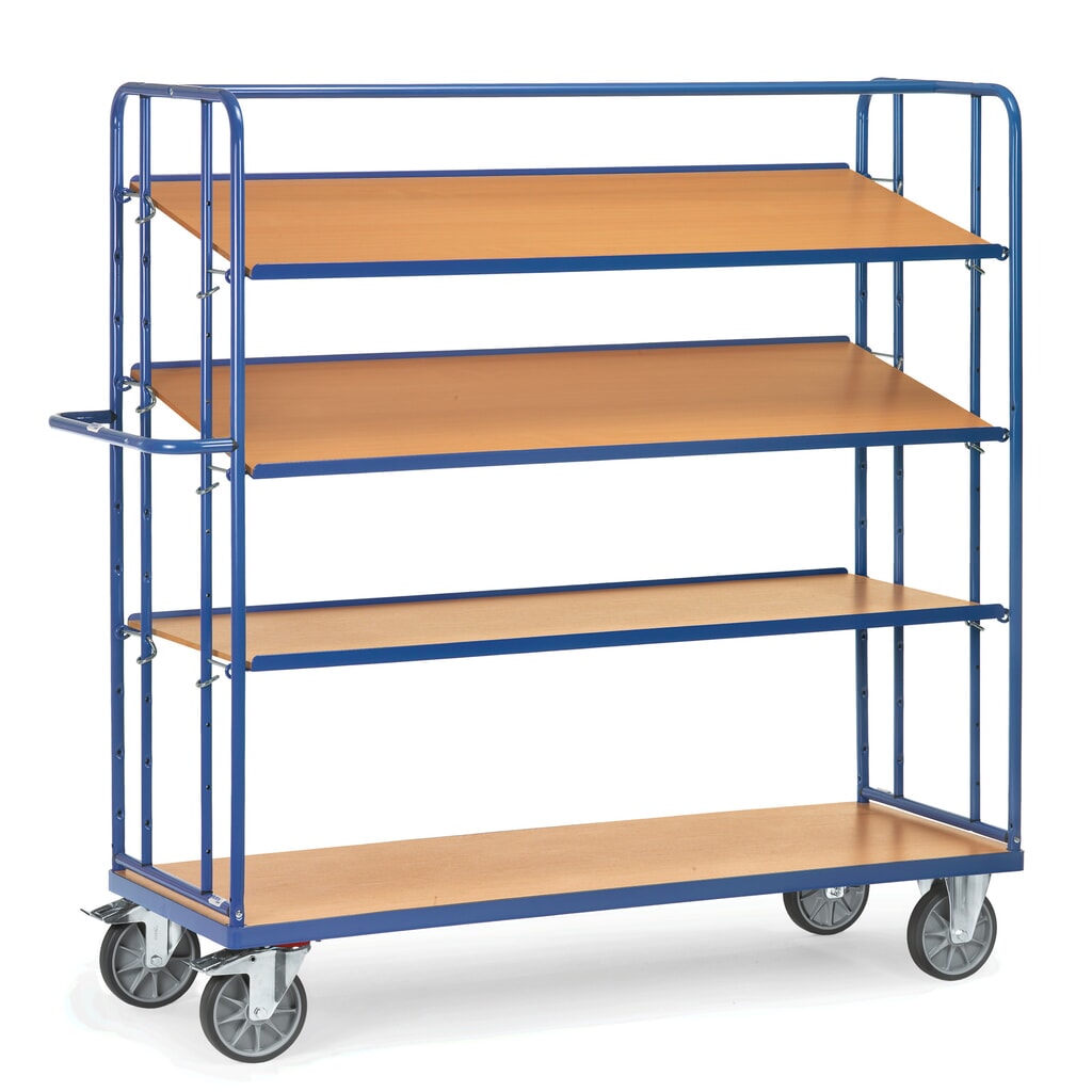 Zdjęcie produktu nr 3: Wózek piętrowy na pojemniki euro fetra®, udźwig 500 kg, 4 poz. po 1250 × 610 mm