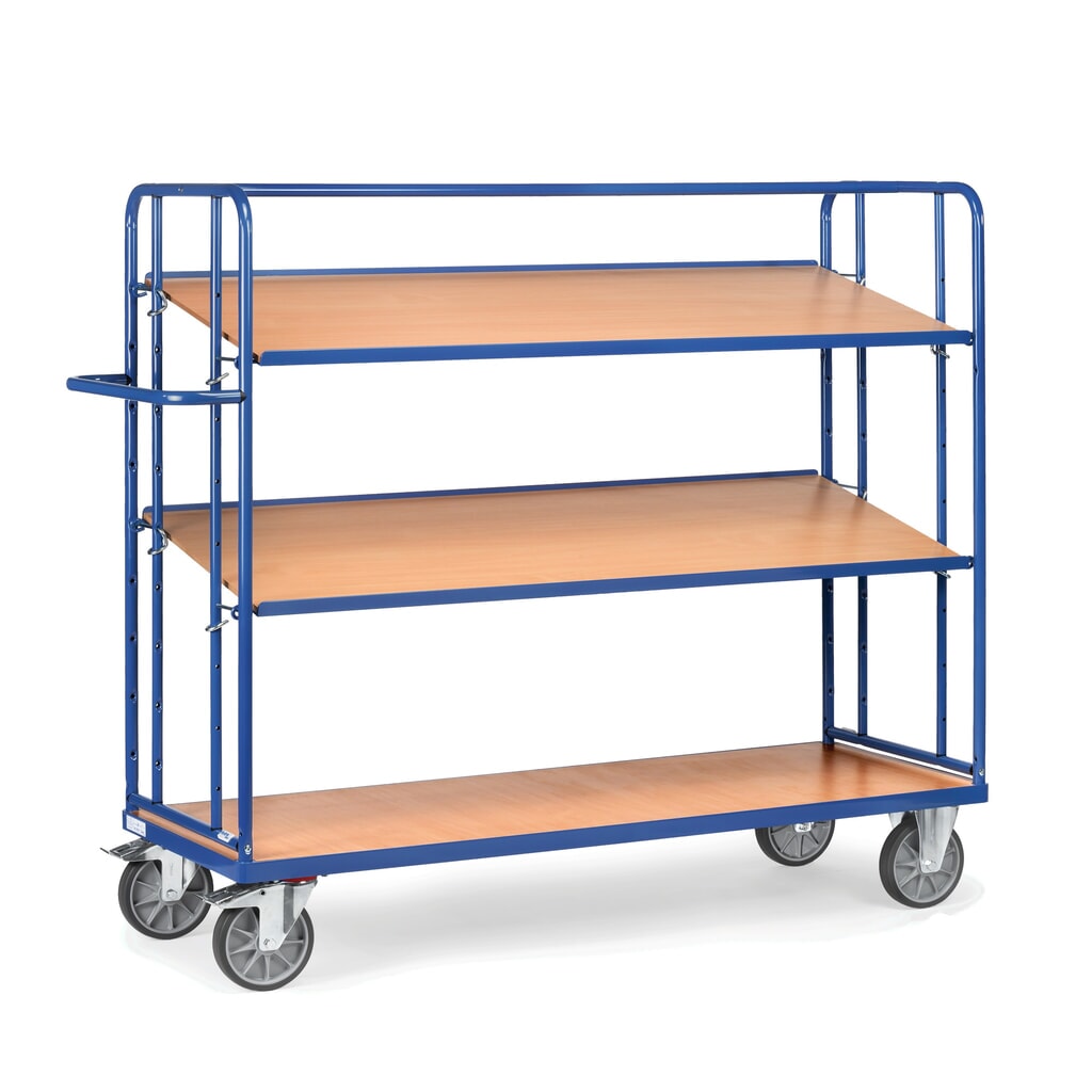 Wózek piętrowy na pojemniki euro fetra®, udźwig 500 kg, 3 poz. po 1650 × 610 mm Zdjęcie produktu nr 4: Wózek piętrowy na pojemniki euro fetra®, udźwig 500 kg, 3 poz. po 1650 × 610 mm