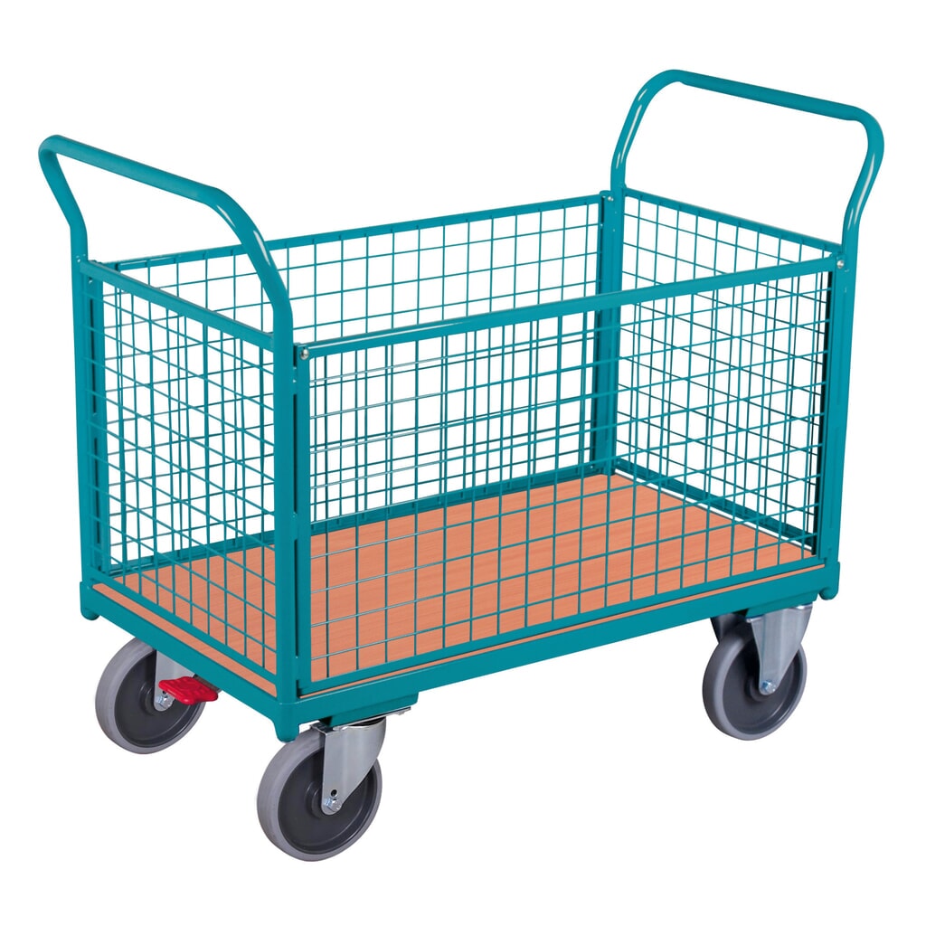 Wózek platformowy Ameise®, ze ścianami kratowymi z 4 stron, powierzchnia ładunkowa szer. × gł. 652 × 1000 mm Zdjęcie produktu nr 1: Wózek platformowy Ameise®, ze ścianami kratowymi z 4 stron, powierzchnia ładunkowa szer. × gł. 652 × 1000 mm