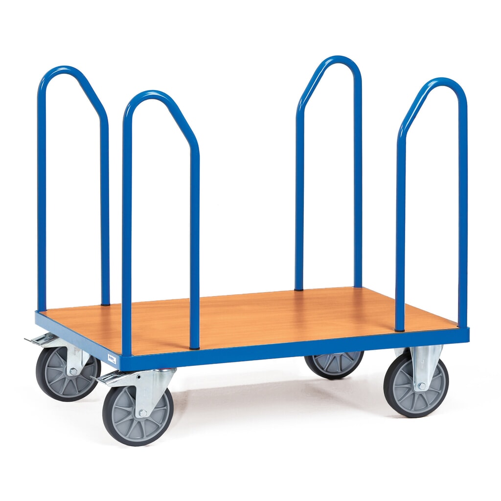 Wózek platformowy fetra®, z bocznymi pałąkami, powierzchnia ładunkowa szer. x gł. 600 x 1000 mm Zdjęcie produktu nr 1: Wózek platformowy fetra®, z bocznymi pałąkami, powierzchnia ładunkowa szer. x gł. 600 x 1000 mm