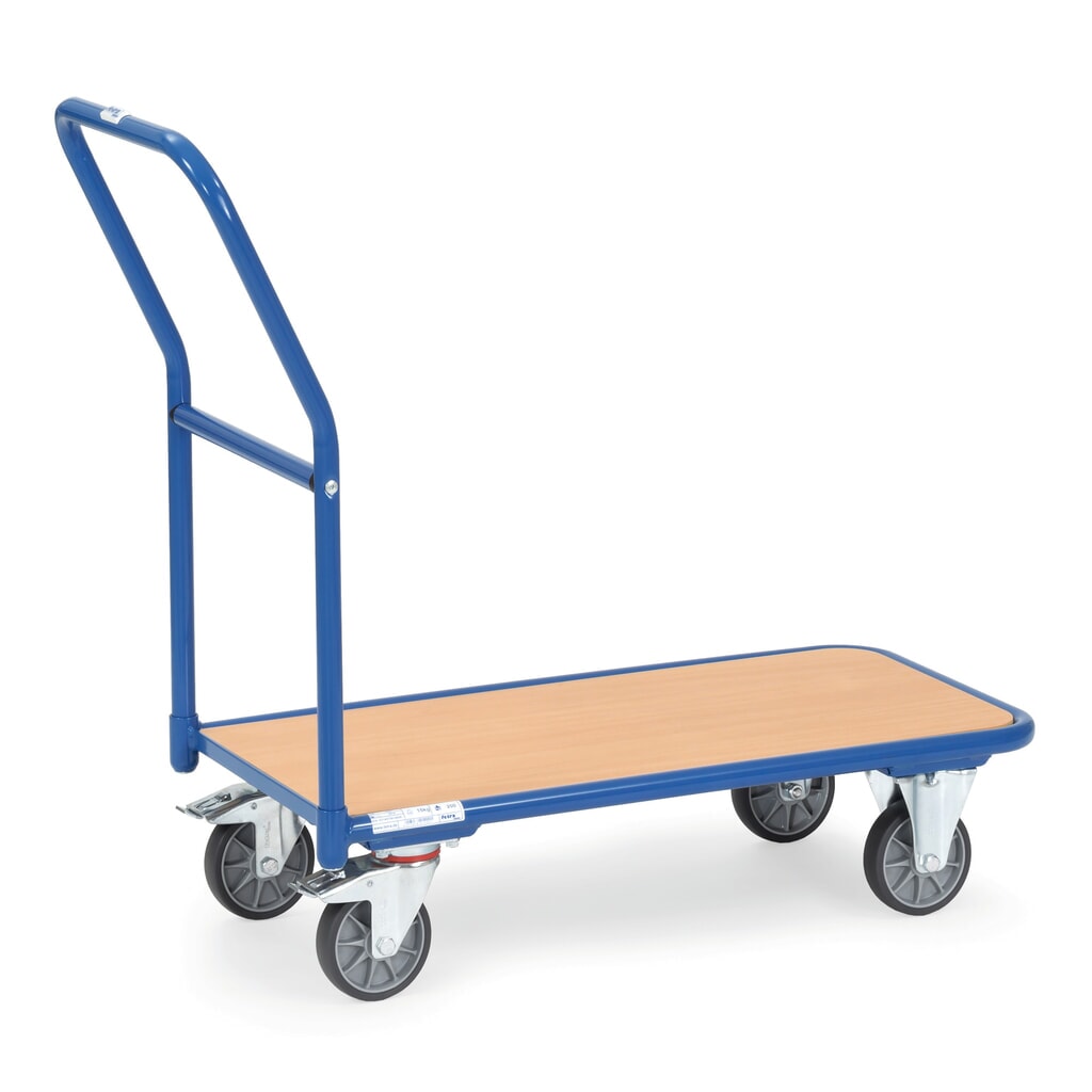 Wózek platformowy fetra® z drewnianą powierzchnią ładunkową szer. x gł. 600 x 1000 mm, udźwig 250 kg Zdjęcie produktu: Wózek platformowy fetra® z drewnianą powierzchnią ładunkową szer. x gł. 600 x 1000 mm, udźwig 250 kg